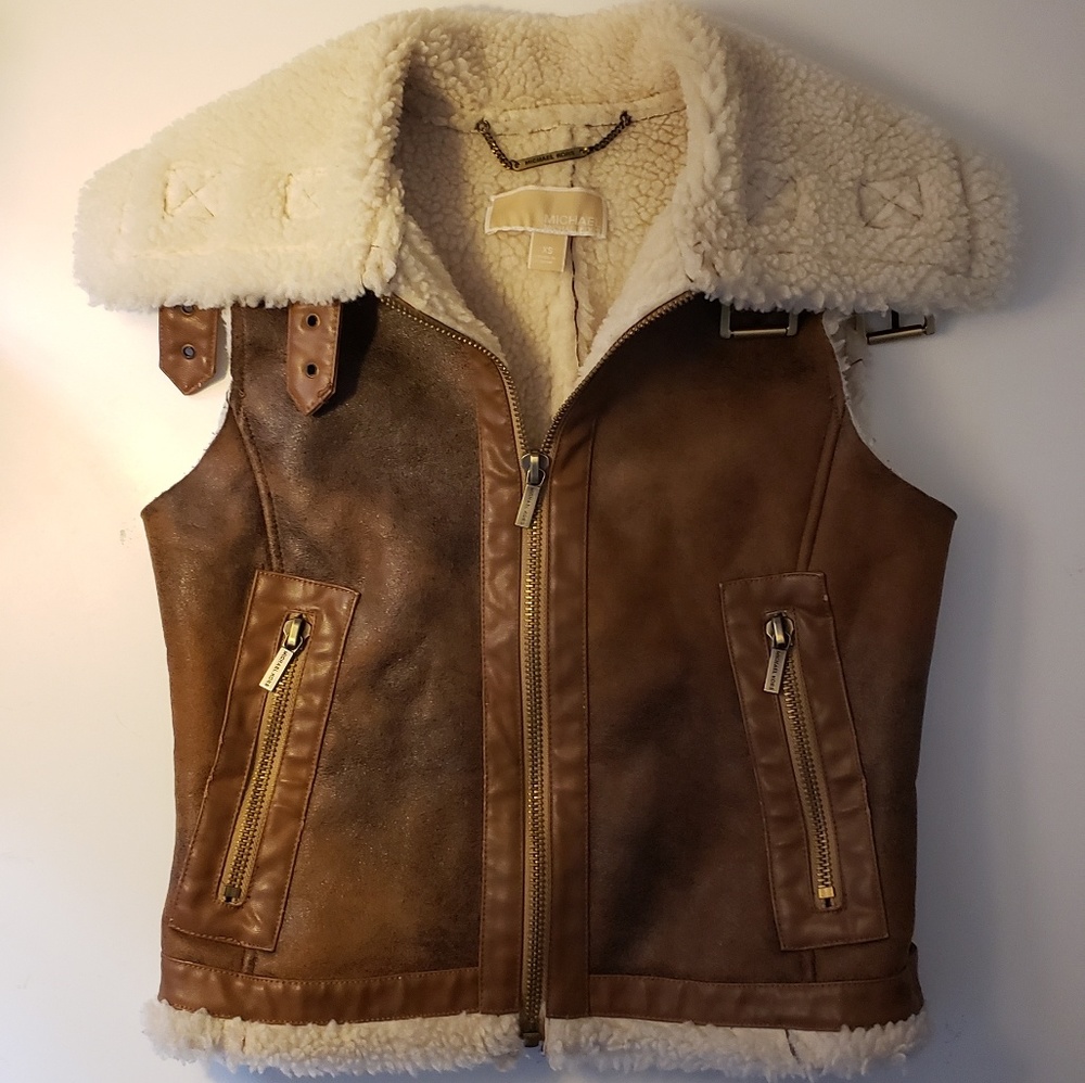 Michael Kors Faux Shearling Vest XS